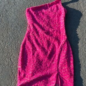 Crystal Doll Vibrant Pink One-Shoulder Dress for Homecoming!